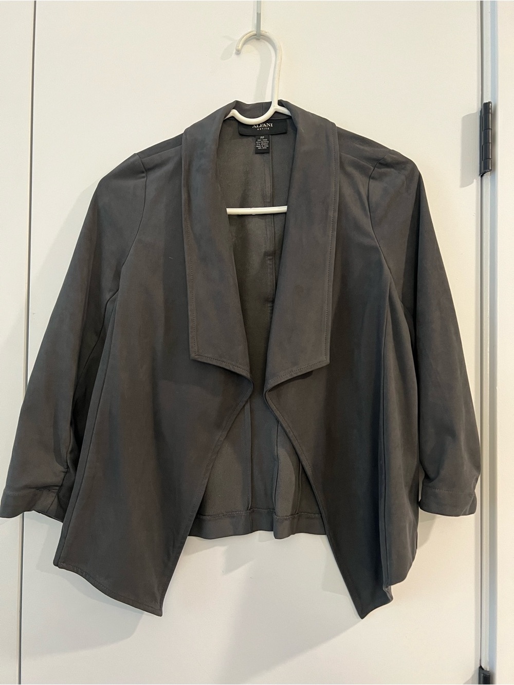 Alfani Charcoal Open-Front Draped Blazer